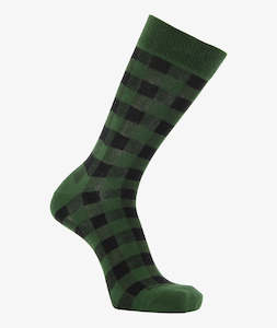 Swanndri: Swanndri Heritage Socks - Olive/Black Check