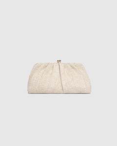 Louenhide Goldie Clutch - Raffia Vanilla