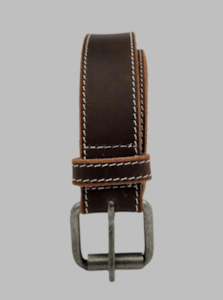 Whats New: Hunter Stiched Leather Belt - Brown