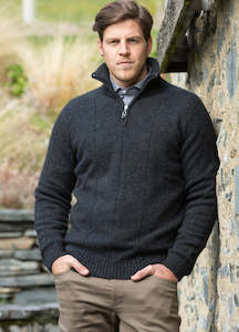 Noble Wilde: Noble Wilde Possum Merino Javelin Zip Neck Jersey