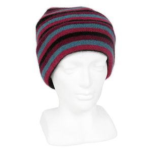 Lothlorian Possum Merino Multi Stripe Beanie