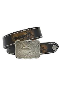 Pure Western Kids Abrasion Logo Belt - Brown