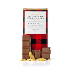 Devonport Milk Chocolate and Salted Potato Chips - 80g - Ltd Edition