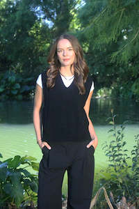 Possum Merino: Lothlorian Possum Merino Ride Vest - Black