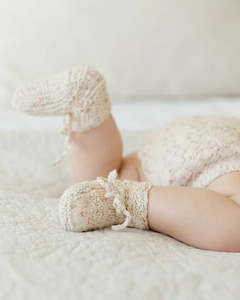 Quincy Mae - Knit Booties - Natural Confetti