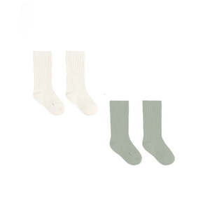 Quincy Mae - Socks Set - Natural Sage