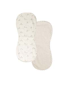 Feeding Caring: Quincy Mae - Burp Cloth 2 Pack - Bunnies Cedar