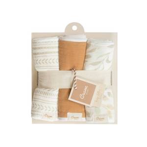 Feeding Caring: Crane Baby Burp Cloths - 3 Pack - Willow Prints/Solid