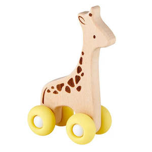 Play: Silicone Wood Toy - Giraffe