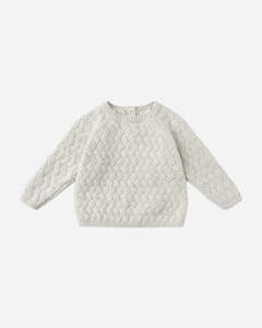 Kids Clothing: Quincy Mae - Knit Sweater - Heathered Blue