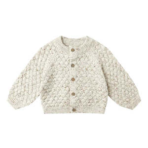 Quincy Mae - Bubble Knit Cardigan - Natural Confetti