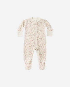 Kids Clothing: Quincy Mae - Zip Long Sleeve Sleeper Footie - French Garden