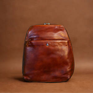 Shoulder Bag: Greenwood Leather Backpack - Cognac