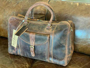 Weekender Duffle Bag: Baron Backroad NZ Stockman Leather Travel Bag