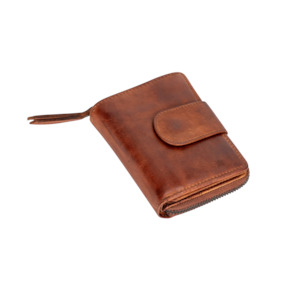 Womens Wallet Purse: Greenwood Leather Womens Wallet - Cognac