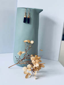 Twigg Iron Blue Sandstone Mineral Droplet Earrings