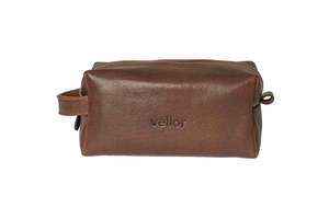 Toledo Leather Washbag - Cognac