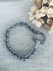 Accessories: Twigg Hypoallergenic Stainless Steel Bit Bracelet - Silver