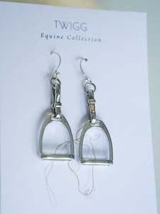 Accessories: Twigg Sterling Silver Stirrup Drop Earrings