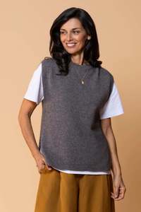 Noble Wilde Possum Merino Kowhai Vest - Shale