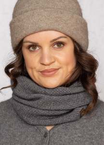 Noble Wilde Possum Merino Moss Stitch Neck Warmer - Shale