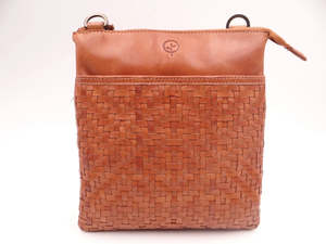Second Nature Medium Woven Cross Body Leather Bag