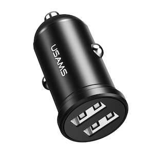 Car Chargers: 2.4A Dual USB Mini Car Charger - USAMS