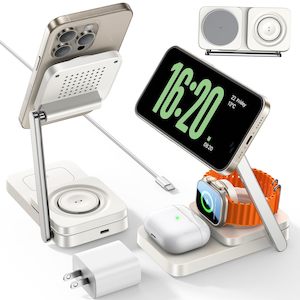 Wireless Chargers: 3-in-1 Premium Wireless Charging Stand - White
