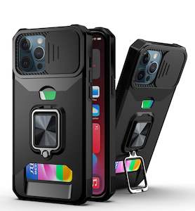 iPhone 13 Pro Max Rugged Phone Case with Cardholder and Kickstand