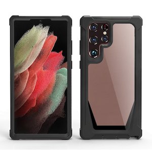 Samsung Galaxy S22 Ultra Phone Case with Raised Edges - Black