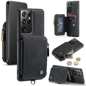 Samsung Galaxy S21 Ultra Phone Cases: Samsung Galaxy S21 Ultra Case with Zipper Wallet, RFID Blocking Card Slots