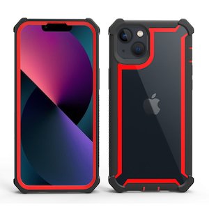 iPhone 14 Rugged Phone Cover with Raised Edges - Rose Gold