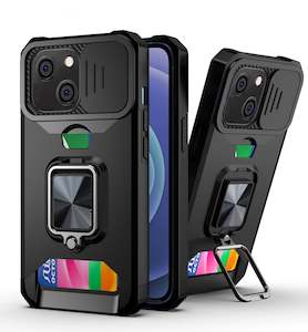 Apple Iphone 14 Plus Phone Cases: iPhone 14 Plus Rugged Phone Case with Cardholder and Kickstand