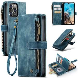 Leather Wallet Case with Wrist Strap iPhone 14 Plus