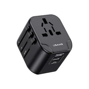 Wall Charger: Universal Travel Power Adaptor 12W Dual USB Ports