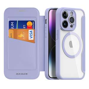 Phone Cases: iPhone 14 Pro Wallet Case with Card Slots Screen Protection - Purple