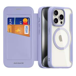 Phone Cases: iPhone 15 Pro Wallet Case Supports Wireless Charging - Purple