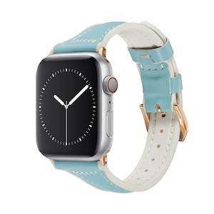 Smart Watches Amp Wearables: Slim Blue Candy Leather Apple Watch Band