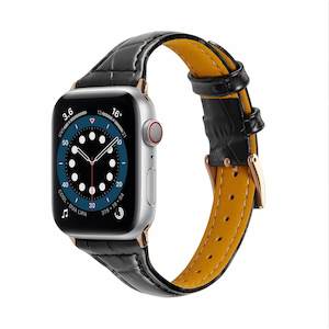 Premium Leather Apple Watch Band - Black