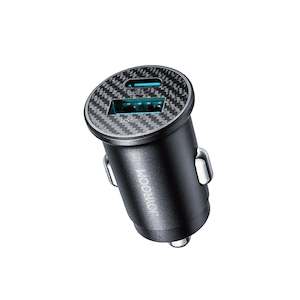 15W Fast Car Charger – Dual USB-A & USB-C Mini Adapter