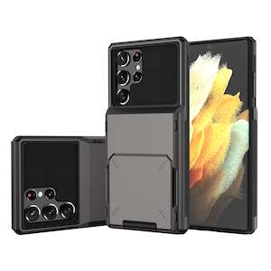 Samsung Galaxy S22 Ultra Rugged Case - Card Holder & Drop Protection