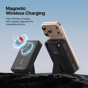 Power Bank: Magnetic Wireless Power Bank 10,000mAh, Built-in Charging Cable