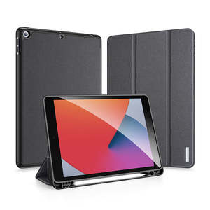 iPad 10.2 Case – Black Protective Cover with Pencil Slot and Kickstand