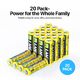 AA Batteries 20 Pack, 1.5V Alkaline Batteries, Leak Protection and Long Lasting