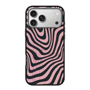 Magnetic Clear Case for iPhone – Pink Ripple Noir