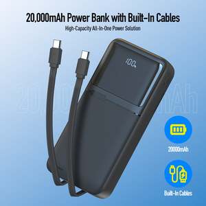 20K mAh Power Bank with Built-in Cables for iPhone, Samsung & More - ELEKFONE