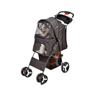 Pet: PaWz 4 Wheels Pet Stroller Dog Cat Cage Puppy Pushchair Travel Walk Carrier Pram
