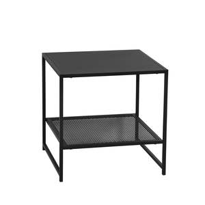 Tables: Levede 2-Tier Side Table Open Design Steel Home Shelf Compact Storage End Table