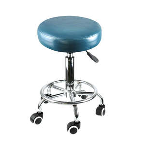 Bar Stools: Levede Bar Stools Salon Stool Swivel Barber Dining Chair PU Hydraulic Lift Teal