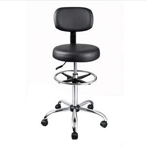 Levede Swivel Office Chair Ergonomic Stool Height Adjustable Footrest Backrest